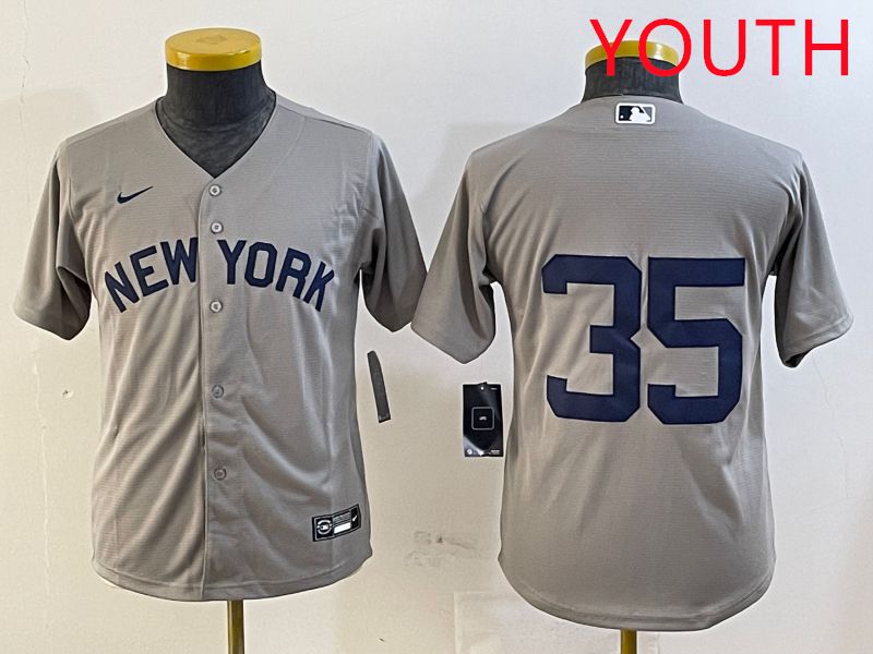 Youth New York Yankees 35 No Name Grey Game 2025 Nike MLB Jersey style 7